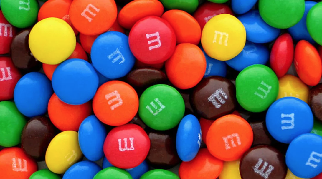 bowl of m and m's candy